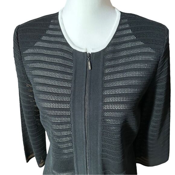 Ming Wang Toula Women’s Open Knit Black Jacket Sz Small - Picture 1 of 10